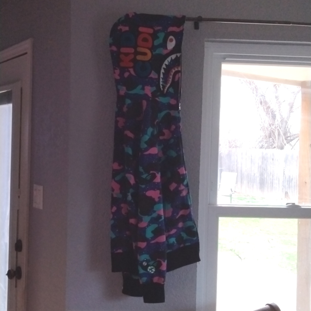Bape X Kid Cudi Shark Full Zip Hoodie Navy Size XL